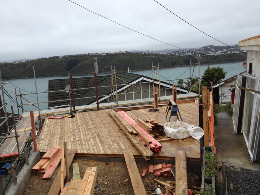 Garage floor being laid